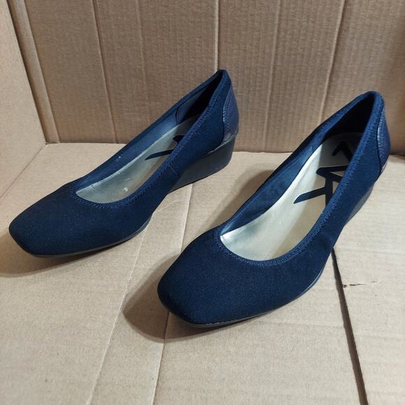 Anne Klein Women's US 9 M Blue Platform Wedge Heels Formal Shoes - Picture 1 of 9